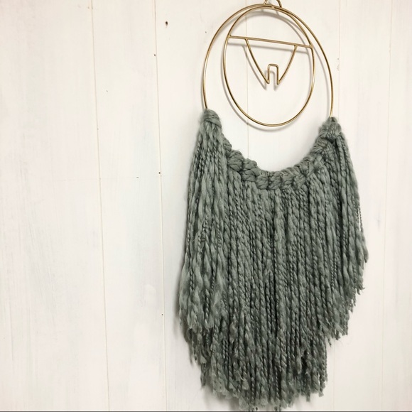 Yarn and Gold Tone Metal Wall Hanging - Picture 7 of 10
